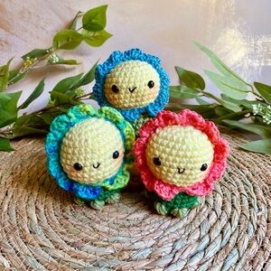 Flower Trio- Handmade Crochet Toys
